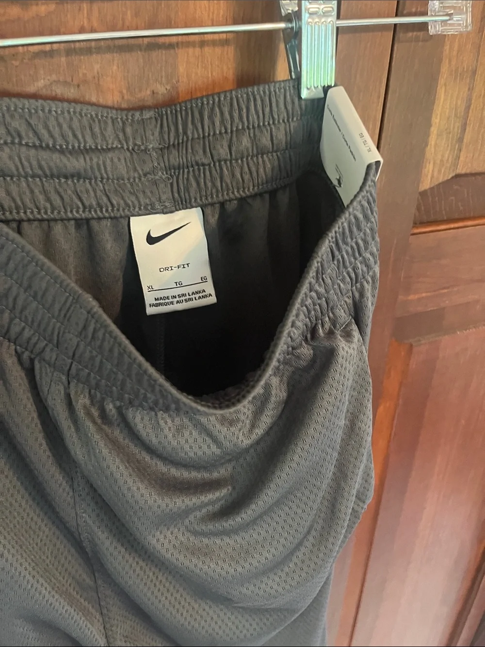 Nike Gray Mesh Athletic Shorts with White Trim